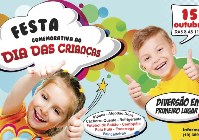 FESTA DAS CRIANÇAS NO CLUBE SERÁ DIA 15 DE OUTUBRO