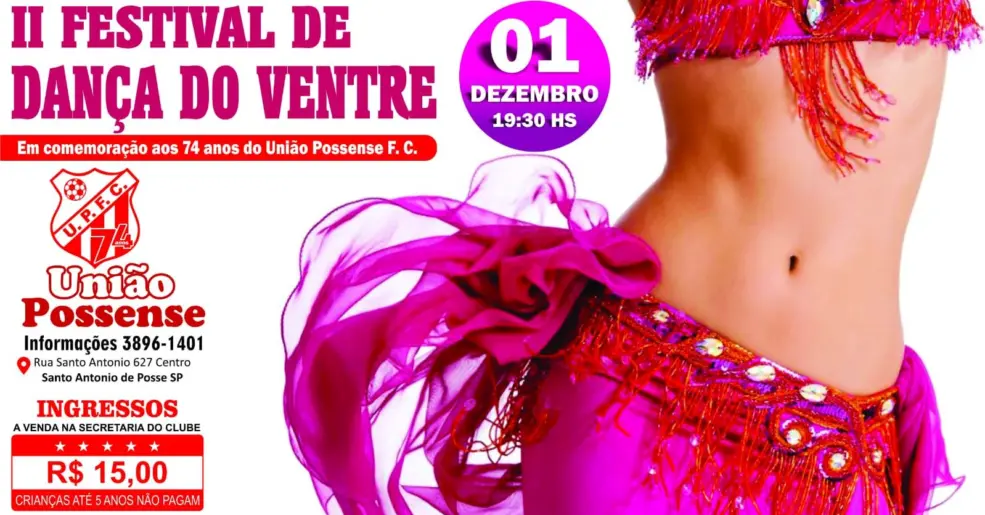 II SARAU DA DANÇA DO VENTRE SERÁ NO DIA 01/12